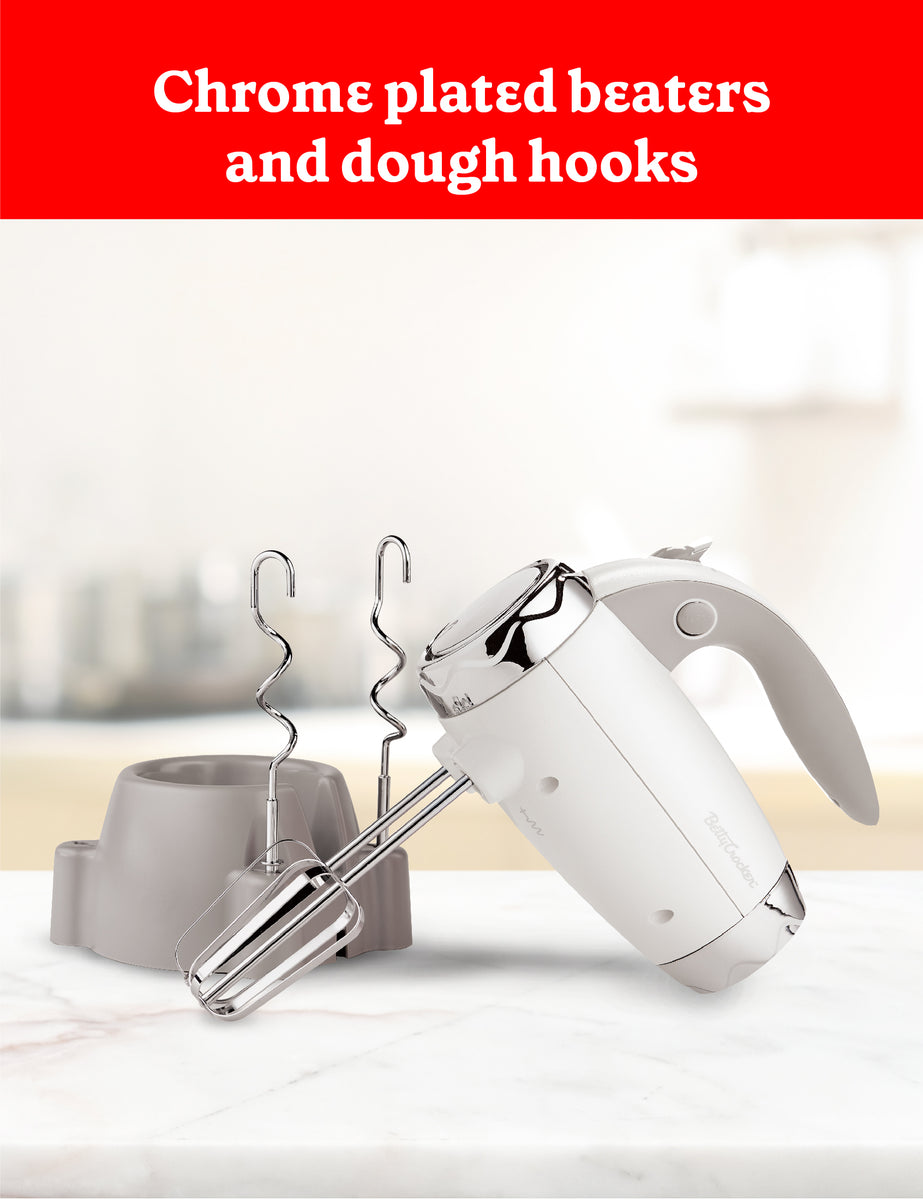 Betty Crocker 7Speed Power Up Hand Mixer with Beaters, Dough Hooks an