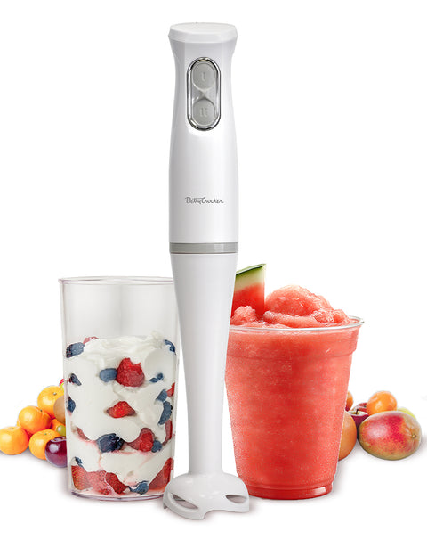 Betty Crocker 2-SPEED Hand Blender WITH MIXING BEAKER & LID