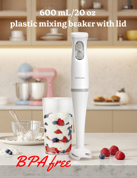 Betty Crocker 2-SPEED Hand Blender WITH MIXING BEAKER & LID