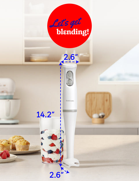 Betty Crocker 2-SPEED Hand Blender WITH MIXING BEAKER & LID