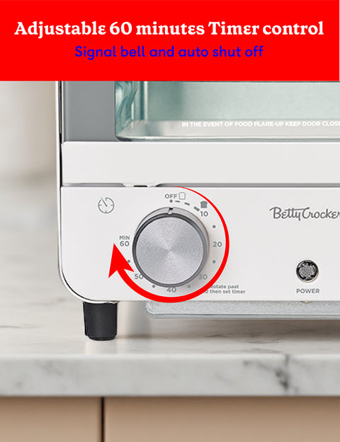 Betty Crocker Mini Toaster Oven, Compact Countertop Oven