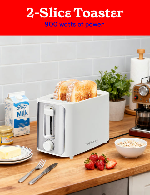 Betty Crocker 2-Slice Toaster, 900W