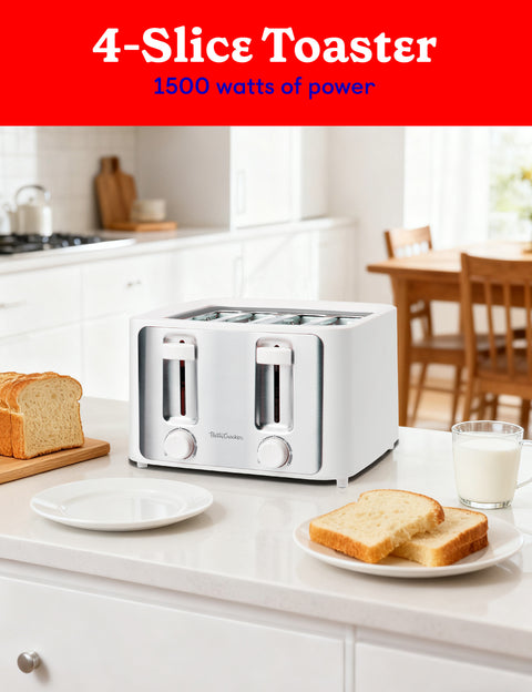 Betty Crocker 4-Slice Toaster, 1500W