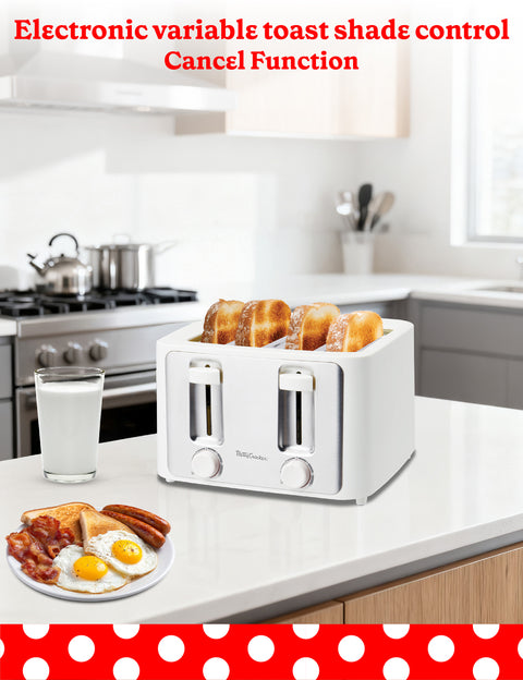 Betty Crocker 4-Slice Toaster, 1500W