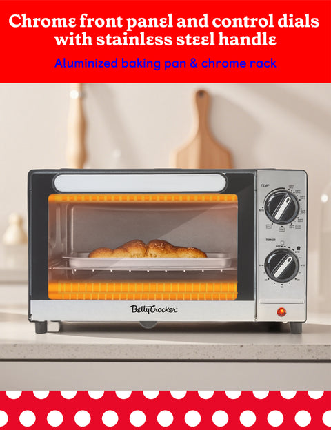 Betty Crocker 9L Toaster Oven, 2-Slice Toaster