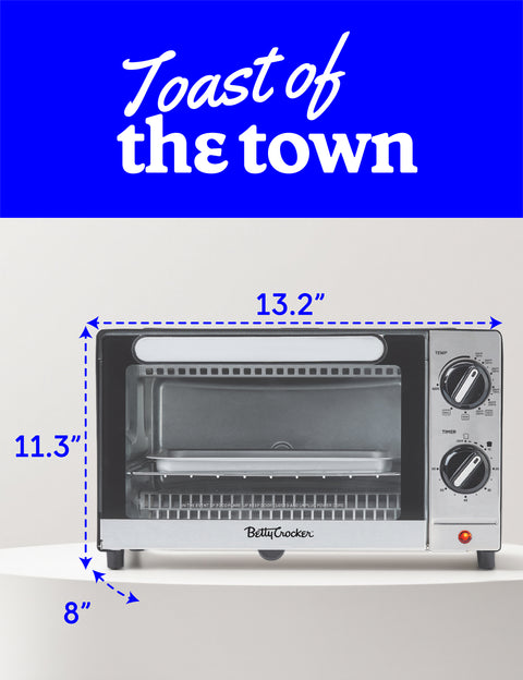Betty Crocker 9L Toaster Oven, 2-Slice Toaster
